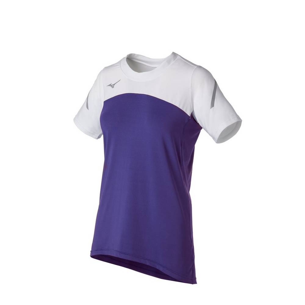 Mizuno Techno VII Short Sleeve - Bayan Forma - Mor/Beyaz Türkiye (TBIVYL-104)